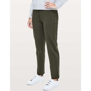 Lululemon Athletica On The Move Trouser Pant Ponte Green Active Travel Size 4
